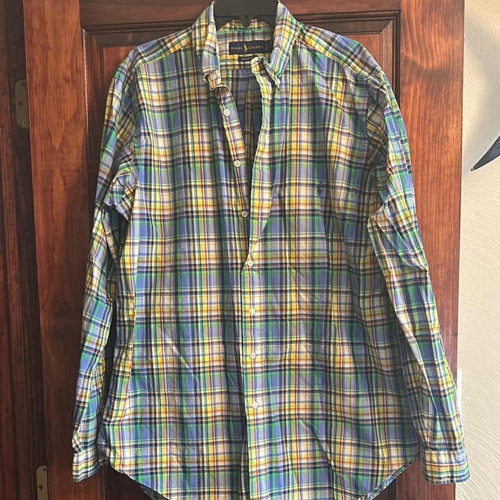 Ralph Lauren Men's Blue Plaid Shirt LT